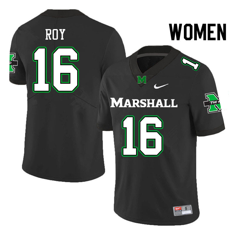 Women #16 Ishmael Roy Marshall Thundering Herd College Football Jerseys Stitched Sale-Black - Click Image to Close